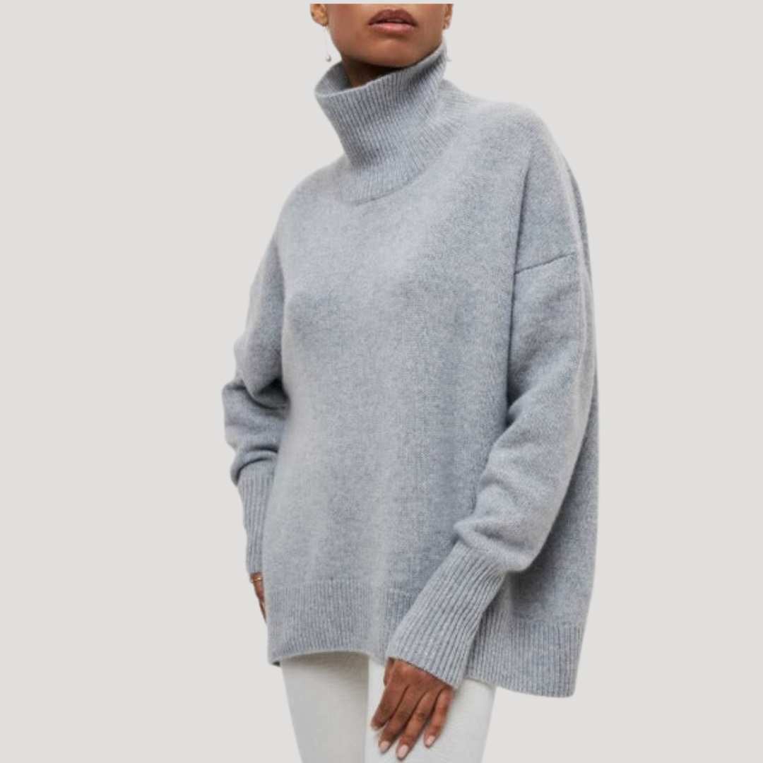 Maëlle Pull Oversize Femme Col Montant