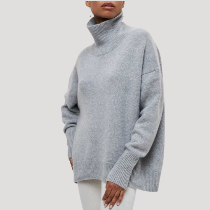 Maëlle Pull Oversize Femme Col Montant