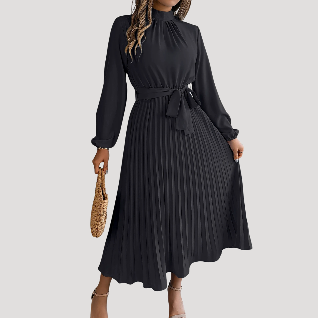 Elegant pleated long formal dress