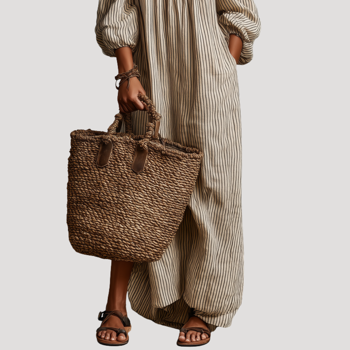 Boho Striped Off-the-Shoulder Maxi Dress