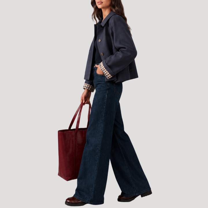 Garance Trench Court Femme à Carreaux Doublé