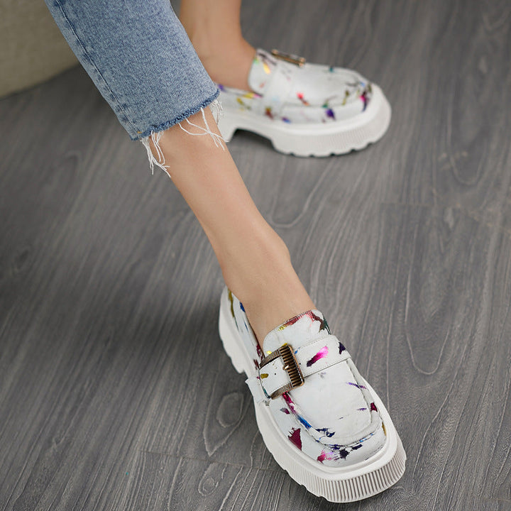 Stella Chaussures Femme Mocassins à Plateforme Ajourée avec Boucle & Semelle en Caoutchouc Confortable, vue 4