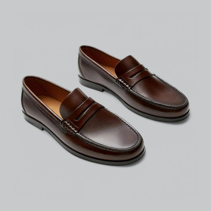 Joel Mocassins Homme en Cuir Chaussures Habillées Sans Lacets avec Semelle en Caoutchouc pour Tenues Décontractées & Formelles, vue 10