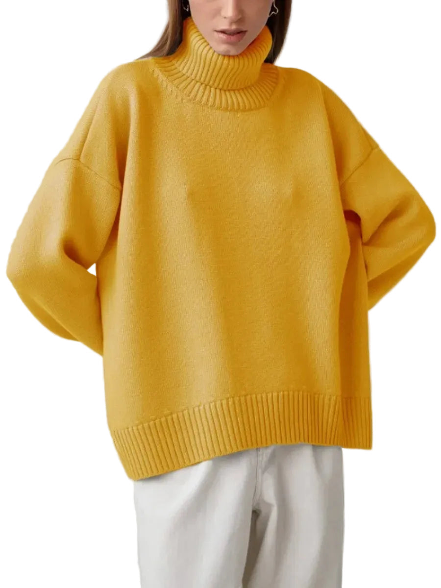 Elise Pull Col Roulé Oversize Femme Pull en Maille Douce et Chaude au Style Intemporel, vue 5