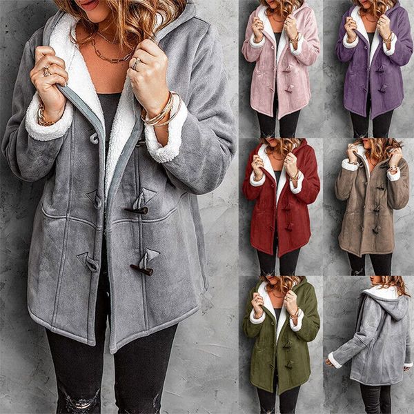 Kiara Manteau Femme en Daim Élégant Manteau à Capuche Chaud et Confortable pour l’Hiver