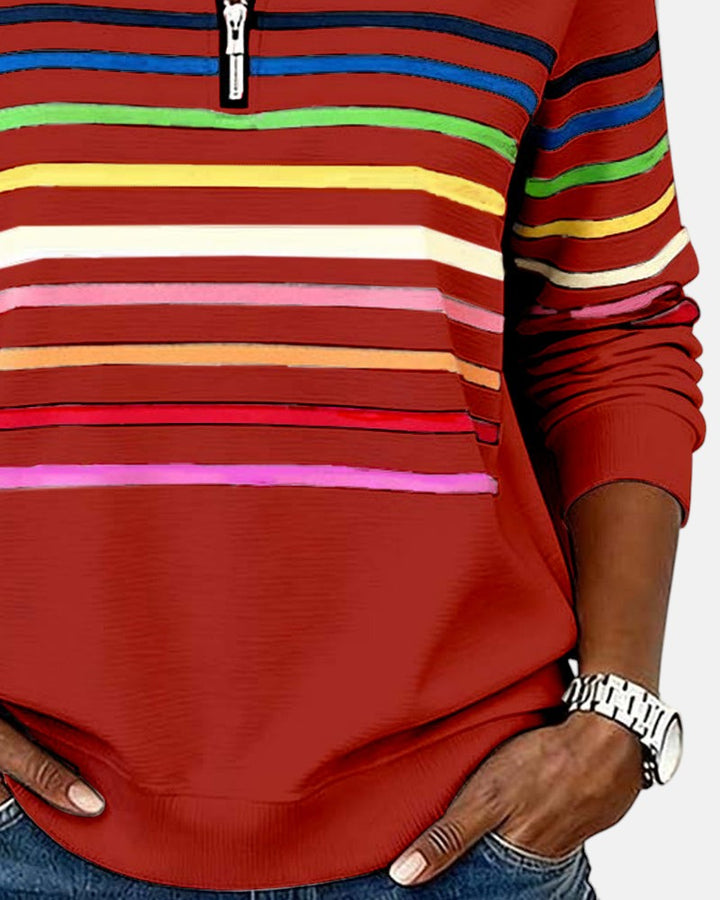 Pull Rayé à Fermeture Éclair pour femme, vue 15