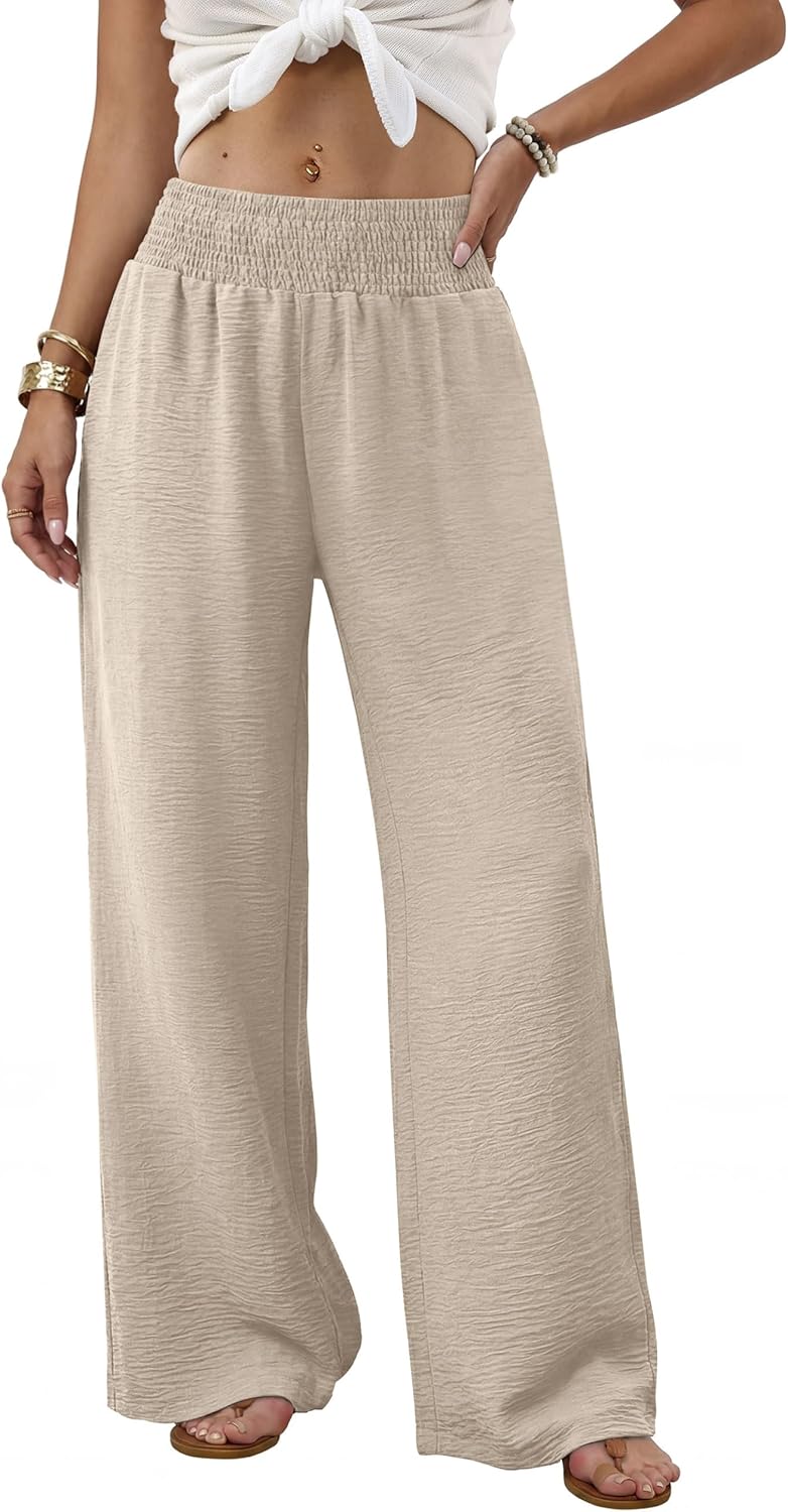 Berta Pantalon Femme Pantalon Large Taille Haute Fluide & Poches, vue 3