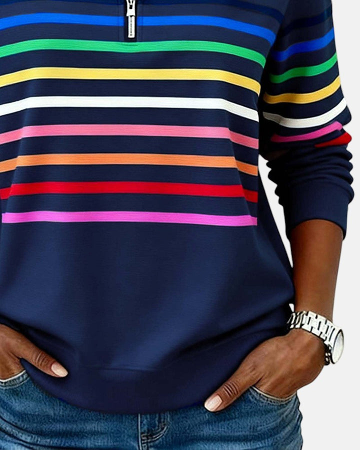 Pull Rayé à Fermeture Éclair pour femme, vue 11