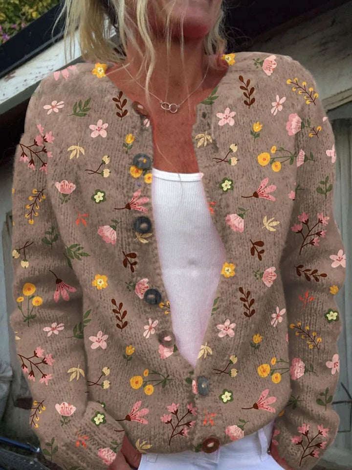 Braelynn Gilet Femme Gilet à Motif Floral Élégant avec Col Rond Confortable, vue 4
