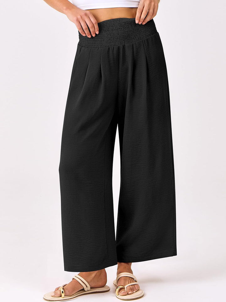 Roxanne Pantalon Femme Palazzo Large Taille Haute Fluide & Poches Été, vue 3