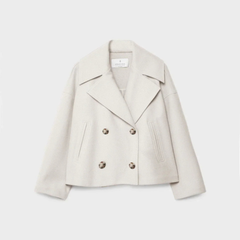 Addison Veste Femme Manteau Court Élégant à Double Boutonnage au Style Moderne, vue 6