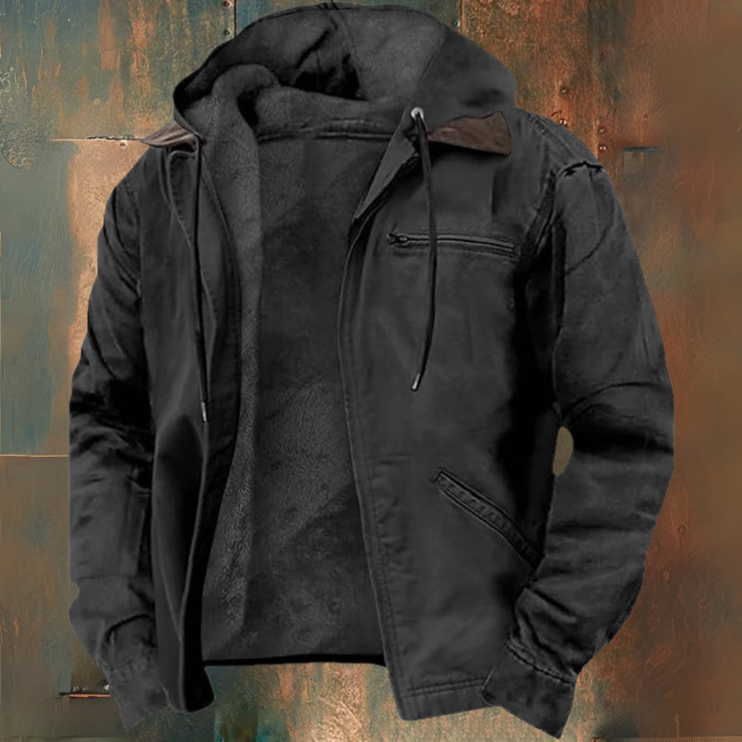 Caleb Veste Western Homme Surchemise Automne-Hiver Légère avec Capuche Style Traditionnel, vue 5