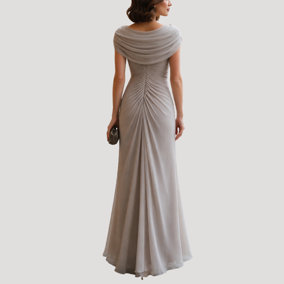 Elegant Cowl Neck Draped Maxi Dress