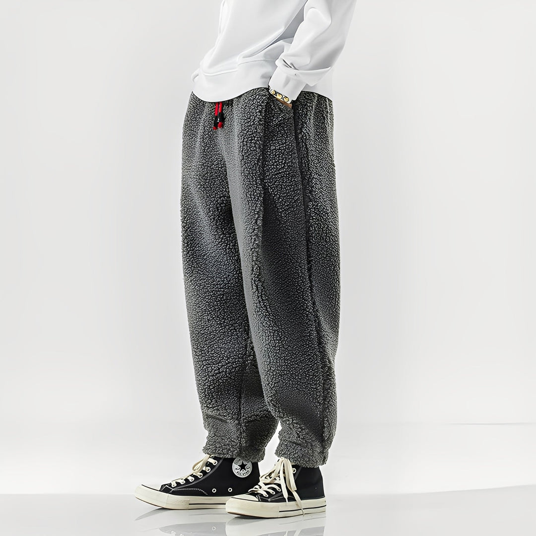 Nathaniel Pantalon Homme en Polaire Teddy Loungewear Doux et Chaud à Coupe Décontractée pour un Confort Quotidien, vue 2
