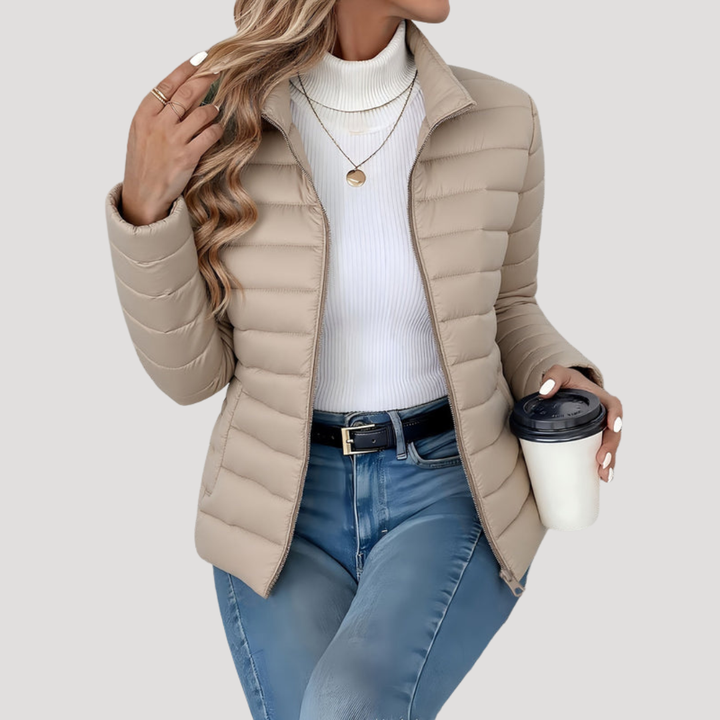 Agathe Veste Matelassée Femme Zippée avec Col Montant