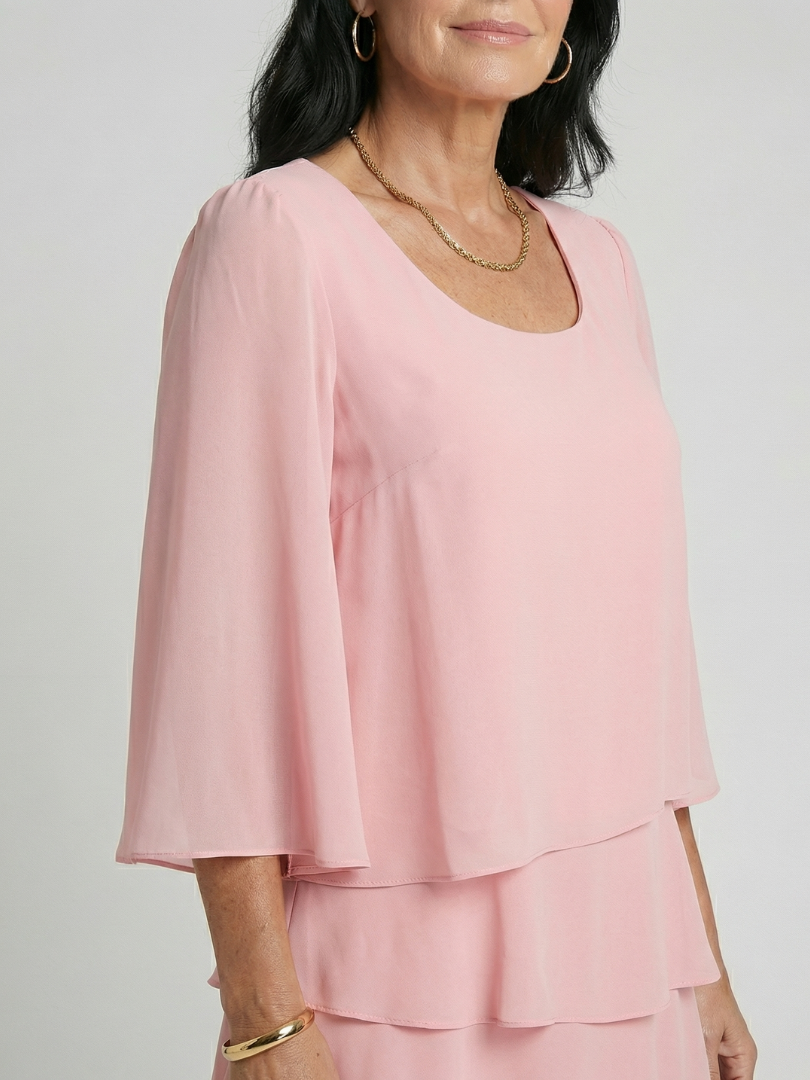 Robe à manches évasées et longueur genou Della