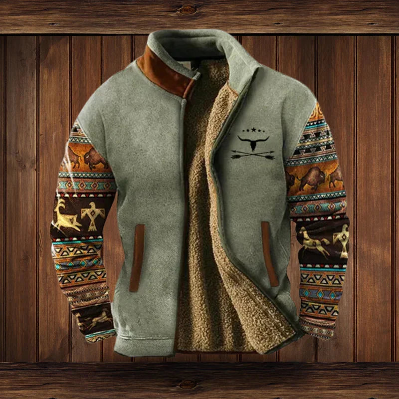 Noah Veste Chaude Style Western Doublure Polaire & Motifs Ethniques pour un Confort Hivernal, vue 2