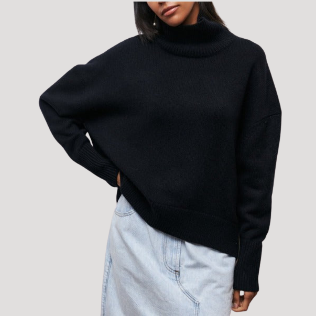 Maëlle Pull Oversize Femme Col Montant
