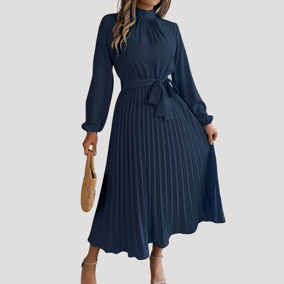 Elegant pleated long formal dress