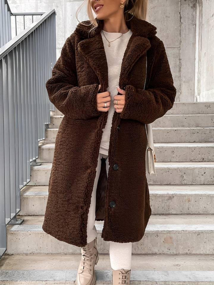 Olive Veste Femme en Polaire Manteau Hiver Doux et Chaud avec Coupe Moderne et Féminine, vue 3