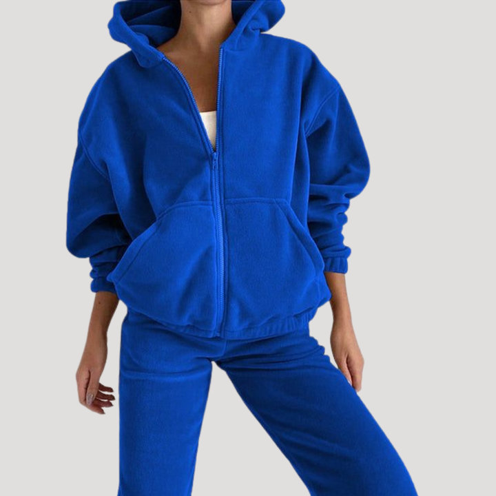 Ensemble Coordonné Femme Sweat à Capuche Zippé et Jogging