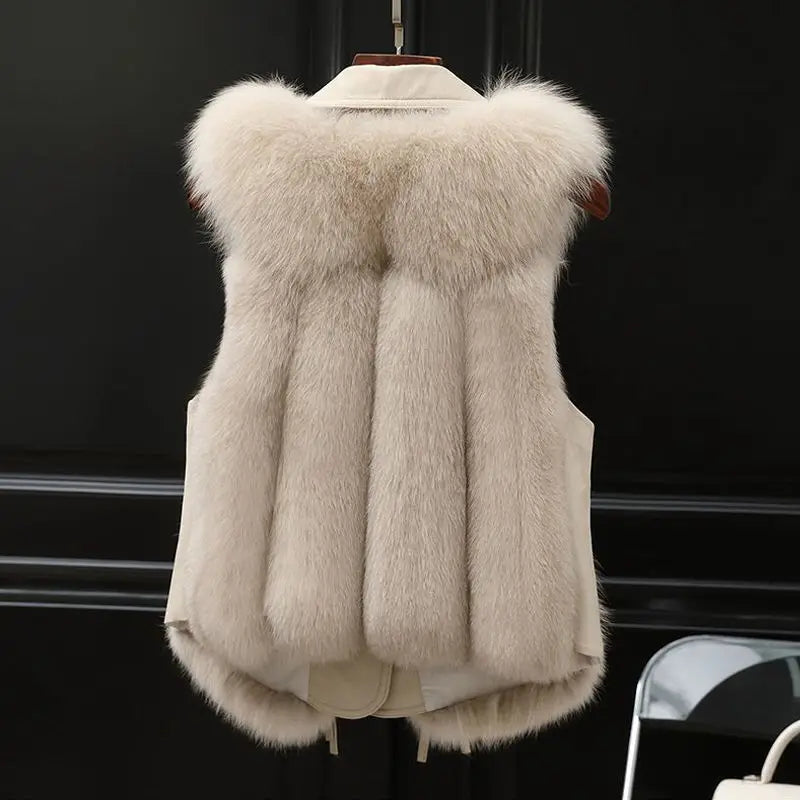 Dilara Gilet Femme en Fausse Fourrure Design Élégant avec Coupe Ajustable & Doublure Douce, vue 3