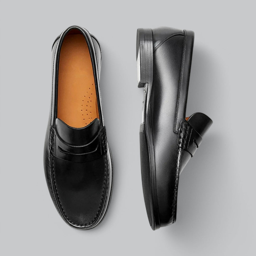 Joel Mocassins Homme en Cuir Chaussures Habillées Sans Lacets avec Semelle en Caoutchouc pour Tenues Décontractées & Formelles, vue 2