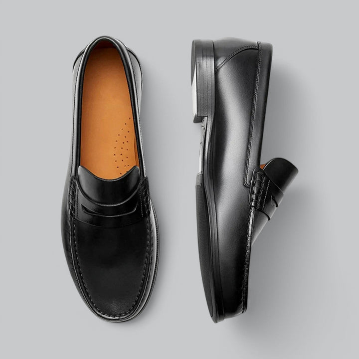 Joel Mocassins Homme en Cuir Chaussures Habillées Sans Lacets avec Semelle en Caoutchouc pour Tenues Décontractées & Formelles, vue 2