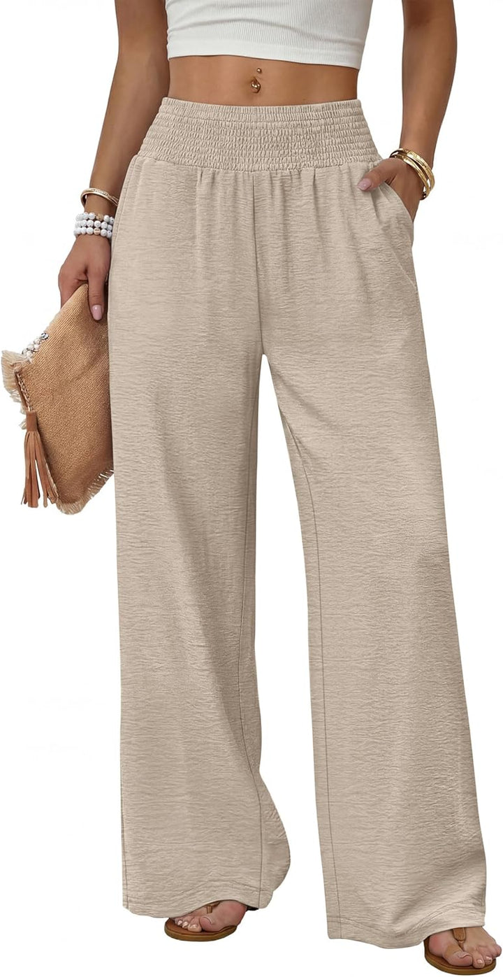 Berta Pantalon Femme Pantalon Large Taille Haute Fluide & Poches, vue 2
