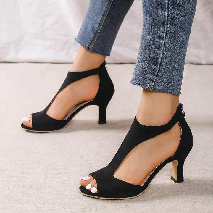 Sandales à Talons Femme Cassie Élégantes Chaussures Ouvertes avec Découpes & Semelle de Soutien