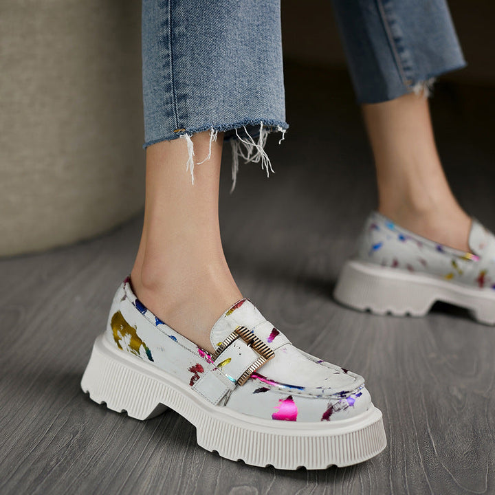 Stella Chaussures Femme Mocassins à Plateforme Ajourée avec Boucle & Semelle en Caoutchouc Confortable, vue 3