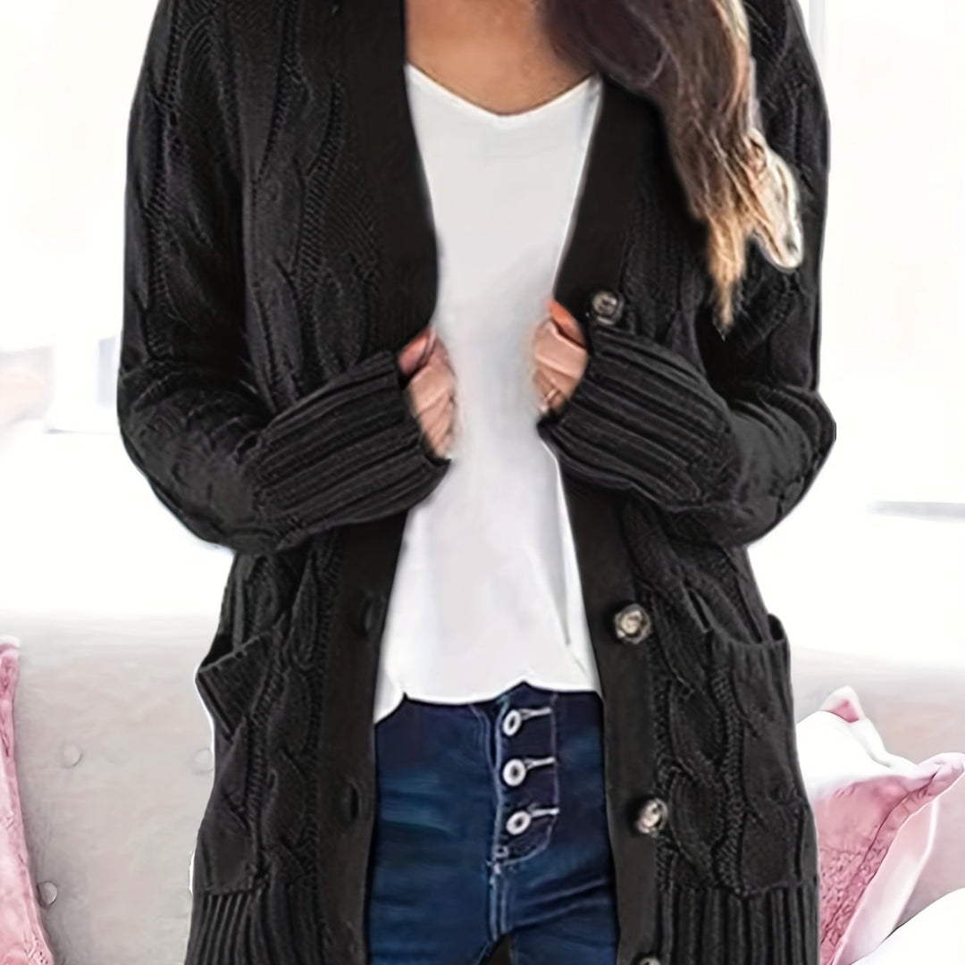 Lissy Gilet Femme Cardigan Chaud à Maille Câble avec Boutons & Coupe Moderne Confort, vue 10