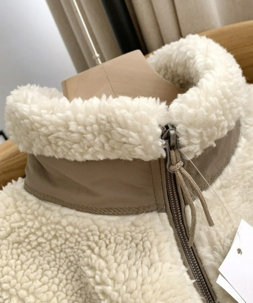 Lily Manteau Teddy Femme Veste Chaude avec Col Haut, Poches Zippées & Coupe Décontractée, vue 13