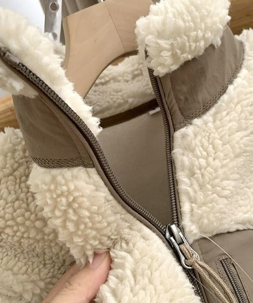 Lily Manteau Teddy Femme Veste Chaude avec Col Haut, Poches Zippées & Coupe Décontractée, vue 14