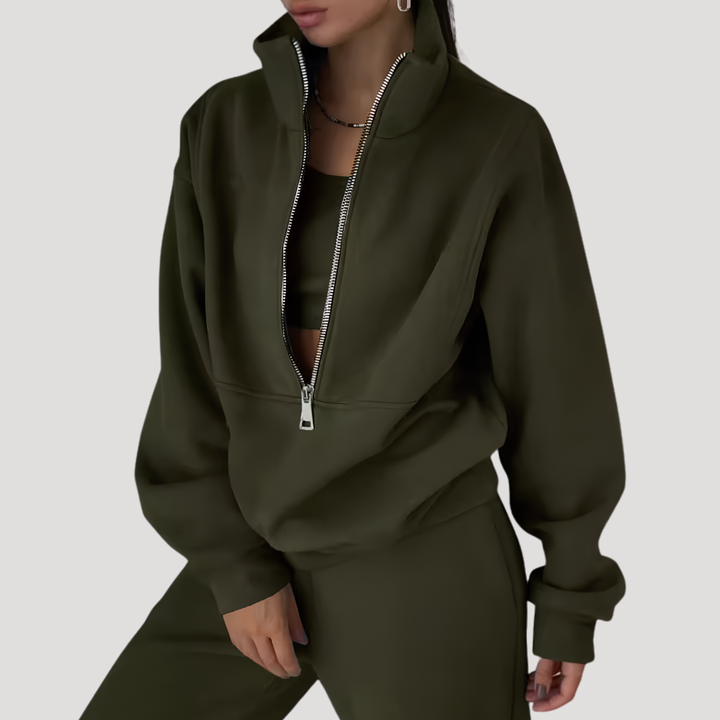 Ensemble Femme Sweat Demi-Zip et Pantalon