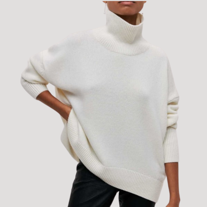 Maëlle Pull Oversize Femme Col Montant