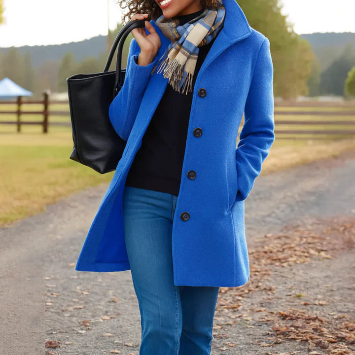 Prisha Manteau Long Femme Coupe Classique avec Boutons Avant & Style Élégant pour Saison Froide, vue 6