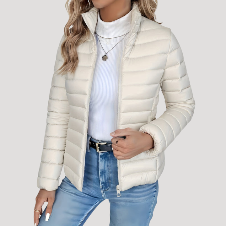 Agathe Veste Matelassée Femme Zippée avec Col Montant