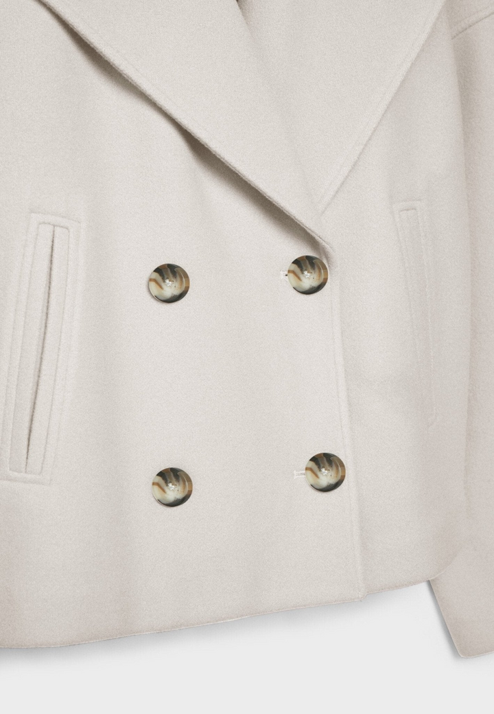 Eloise Veste Croppée Femme Élégante Coupe Tailleur avec Revers Pointus & Fermeture Double Boutonnage, vue 14