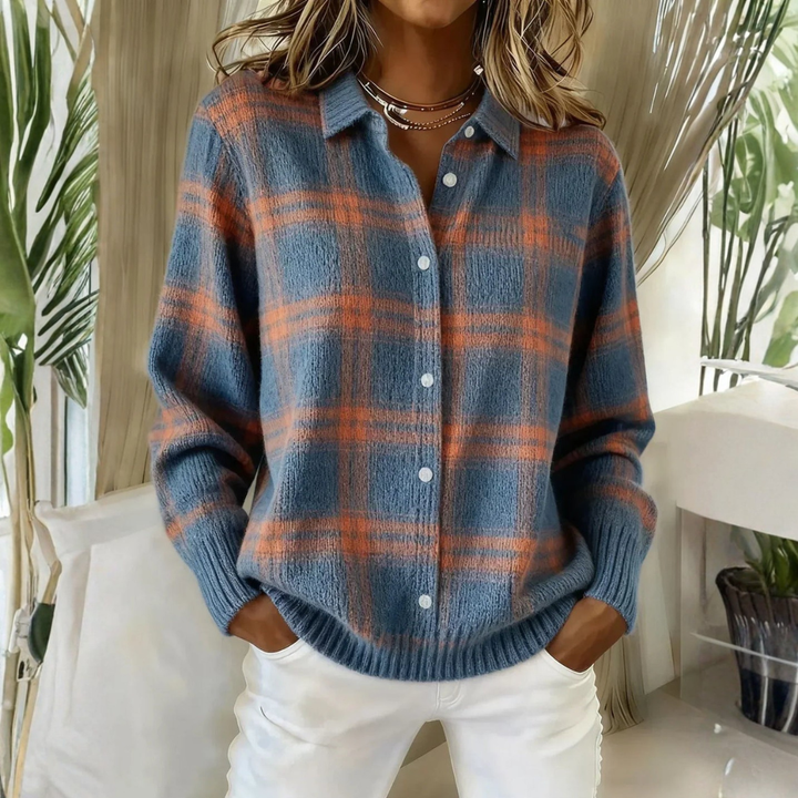 Cardigan en maille femme bleu