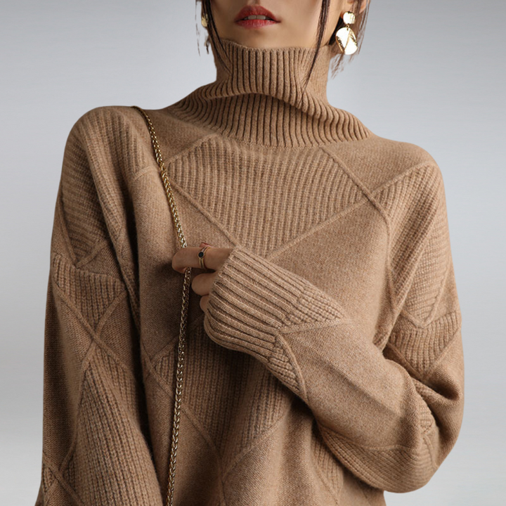 Penelope Pull Femme Pull en Cachemire à Col Roulé Élégant & Doux pour Confort Hivernal, vue 4