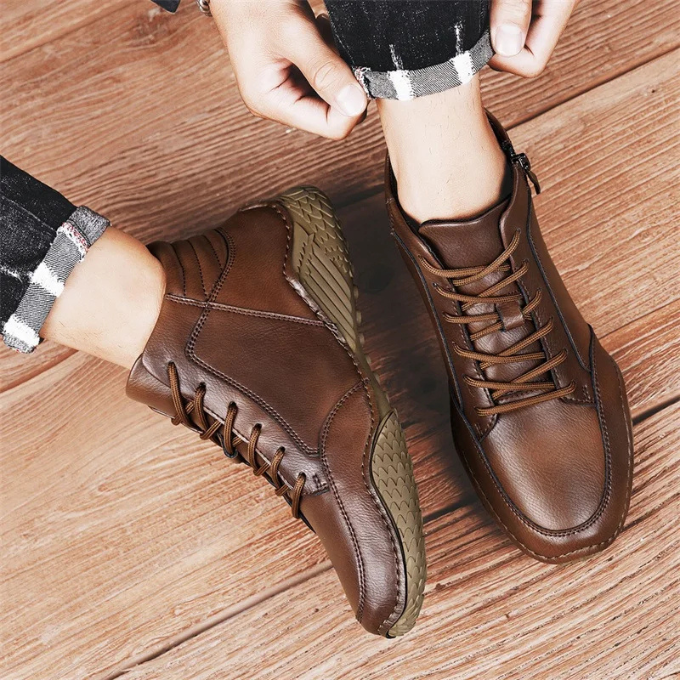 BOTTES EN CUIR ROBUSTES POUR HOMMES