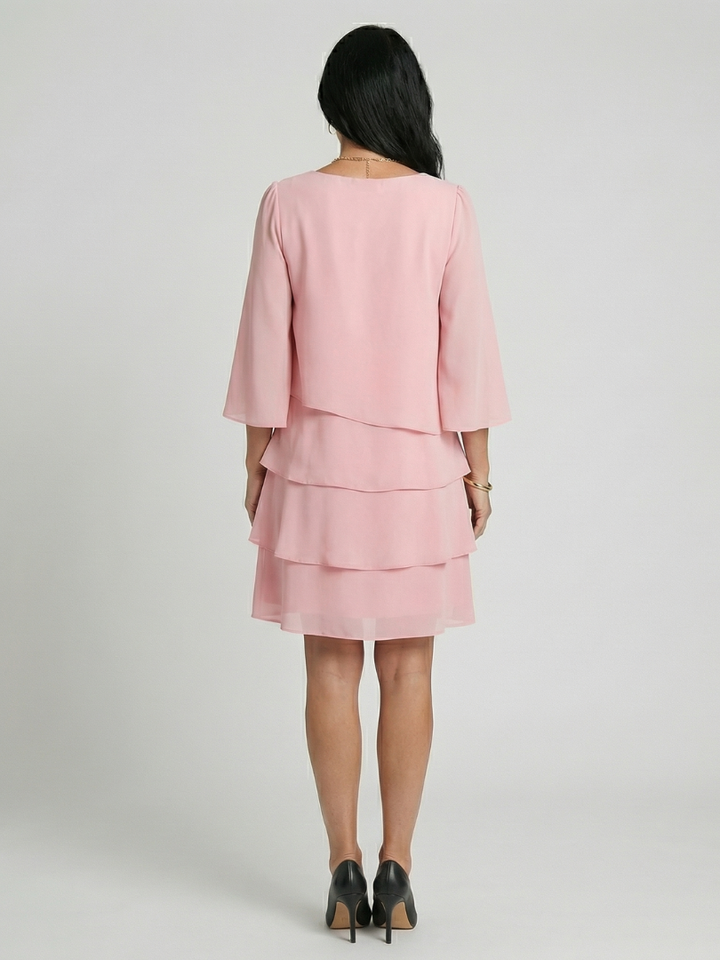 Robe à manches évasées et longueur genou Della