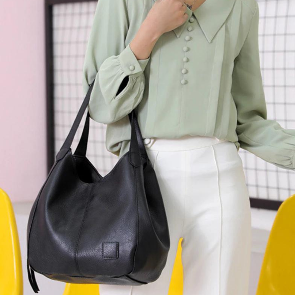 Elowen Sac à Épaule Femme en Cuir Véritable avec Design Intemporel et Compartiments Pratiques, vue 11