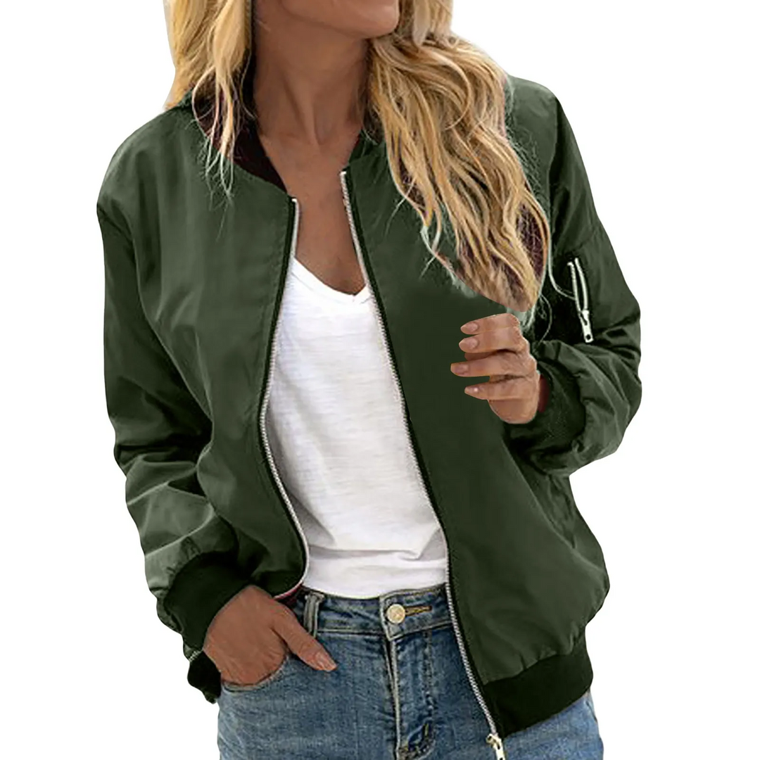 Ailany Blouson Bomber Femme Veste Légère avec Fermeture Éclair & Style Moderne, vue 8