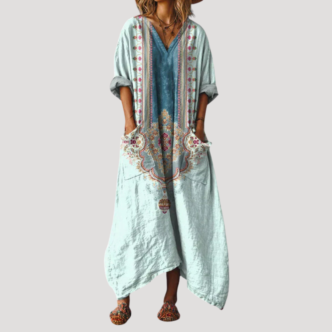 Robe Longue Femme Décontractée Imprimé Ethnique