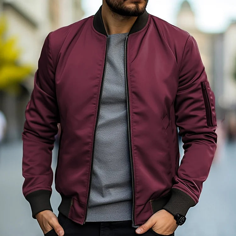 Linus Blouson pour Homme Streetwear léger d’automne avec col montant, vue 2