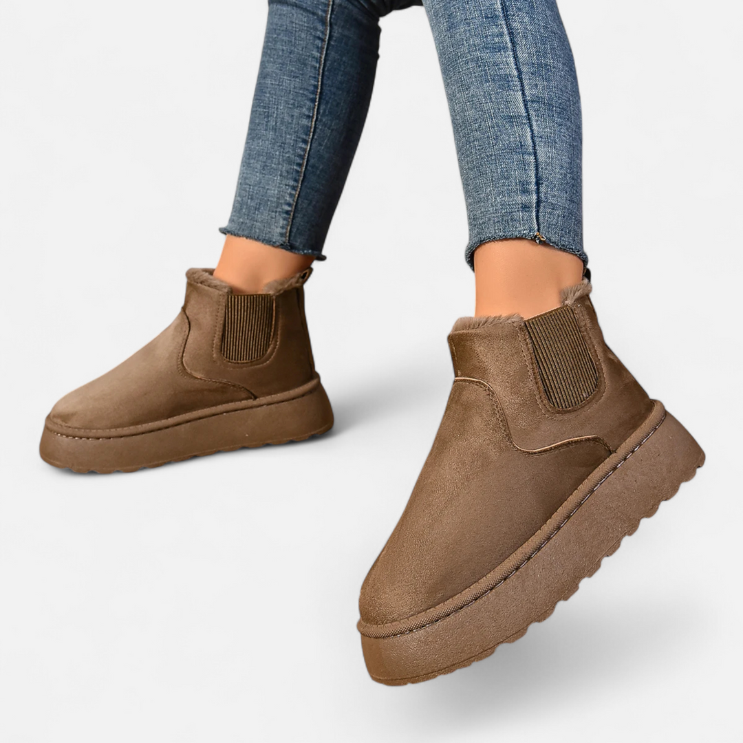 Noémie Bottines à Plateforme en Peluche pour Femme – Style Doux & Chic