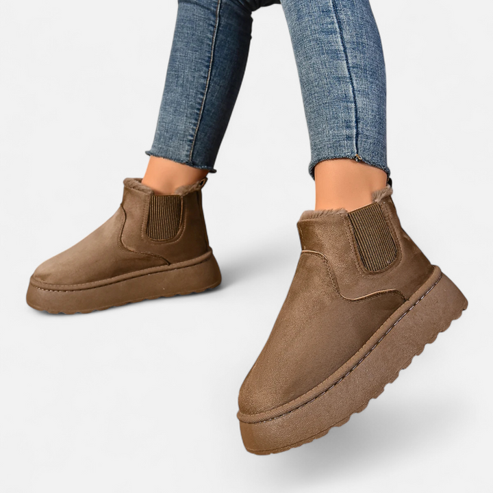 Noémie Bottines à Plateforme en Peluche pour Femme – Style Doux & Chic