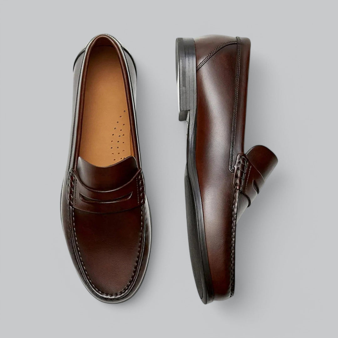 Joel Mocassins Homme en Cuir Chaussures Habillées Sans Lacets avec Semelle en Caoutchouc pour Tenues Décontractées & Formelles, vue 6